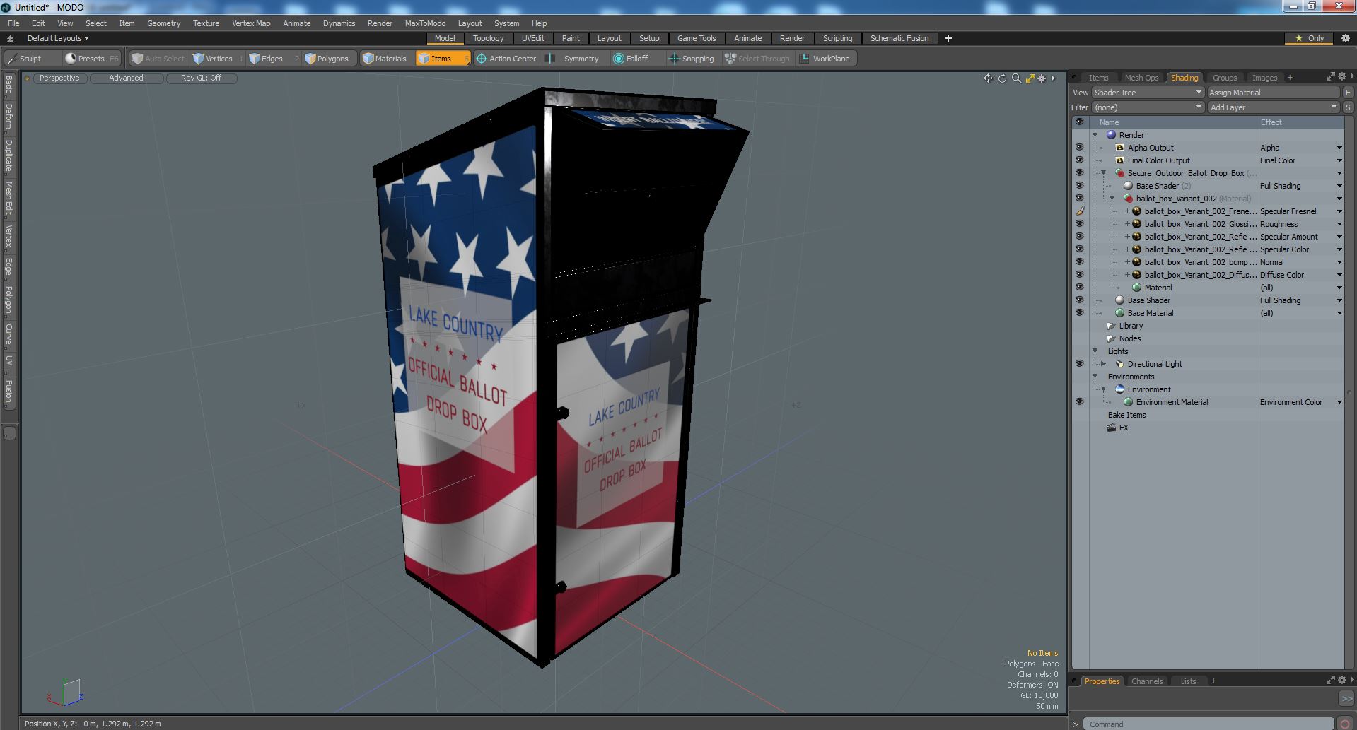 3D model Secure Outdoor Ballot Drop Box