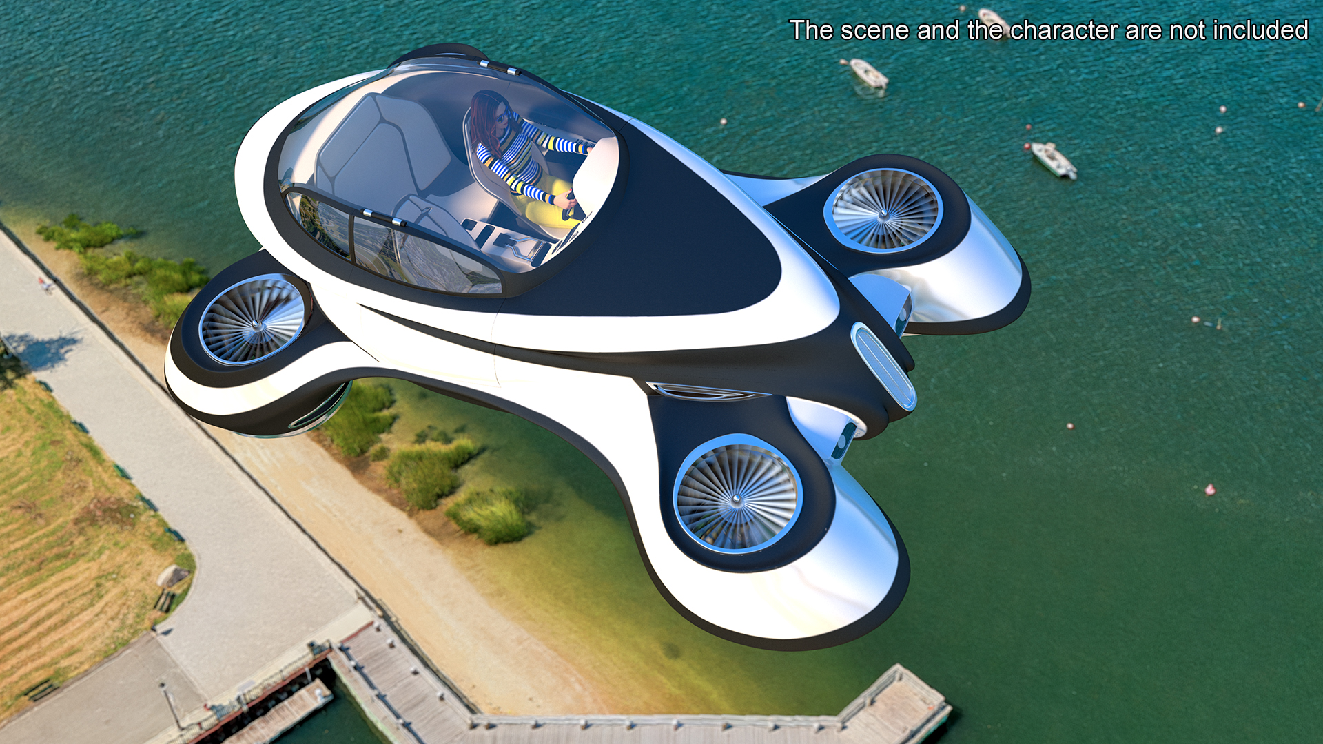 Hover Car Concept by Lazzarini Rigged 3D