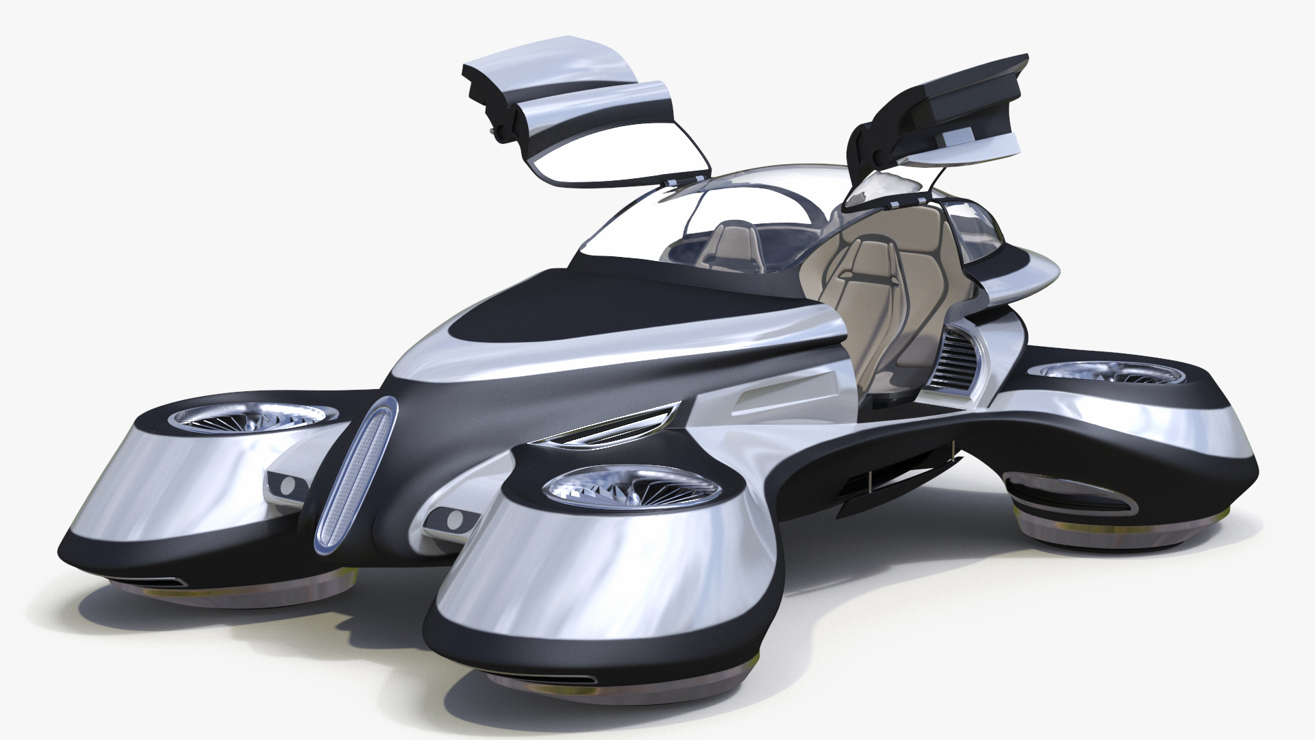 Hover Car Concept by Lazzarini Rigged 3D