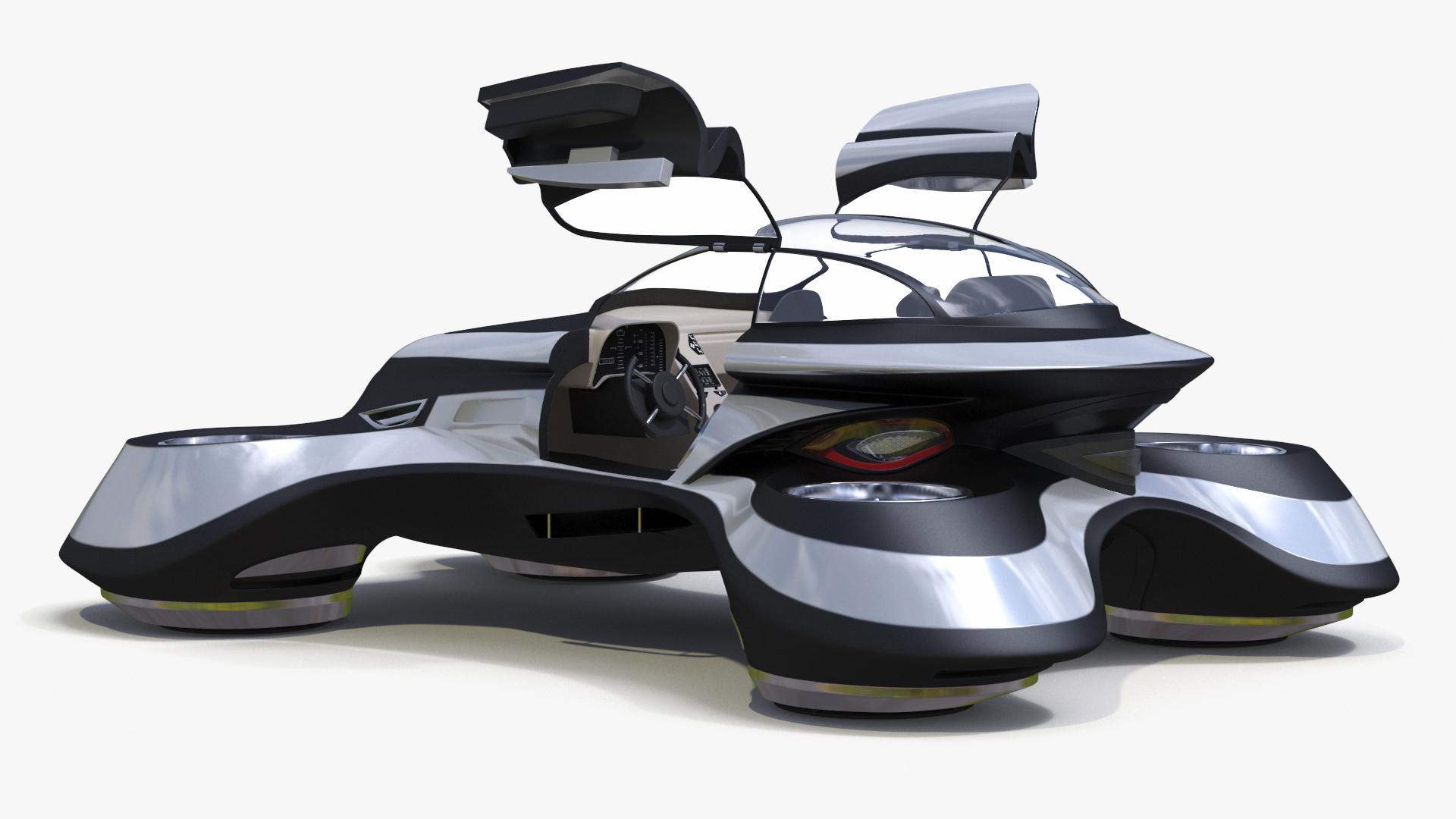 Hover Car Concept by Lazzarini Rigged 3D