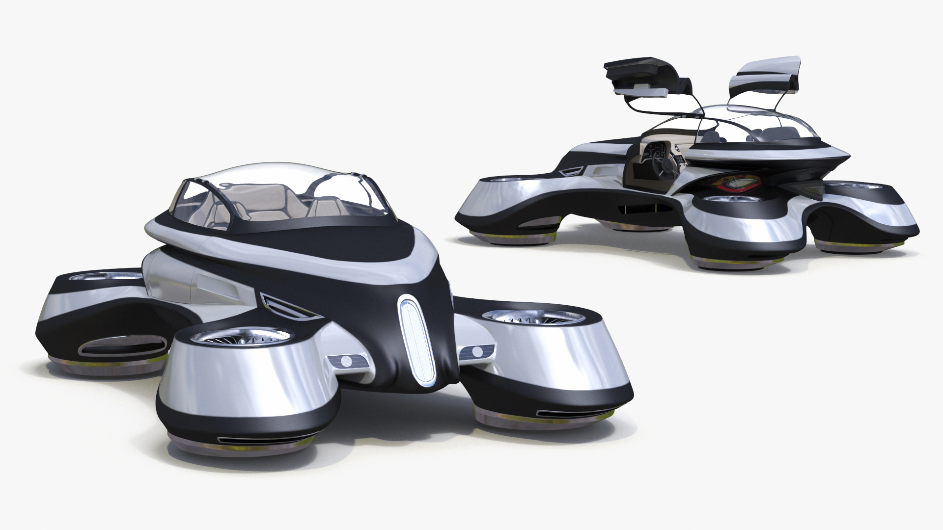 Hover Car Concept by Lazzarini Rigged 3D