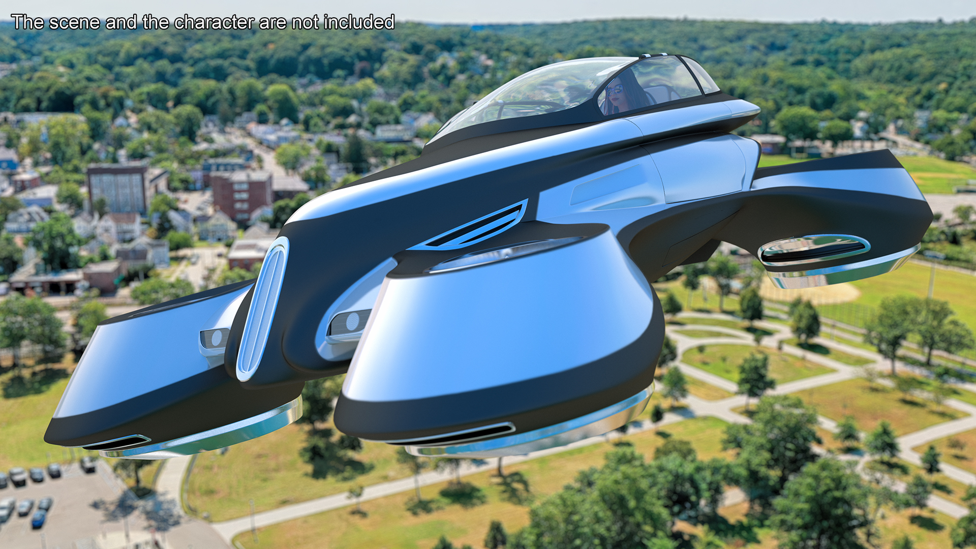Hover Car Concept by Lazzarini Rigged 3D