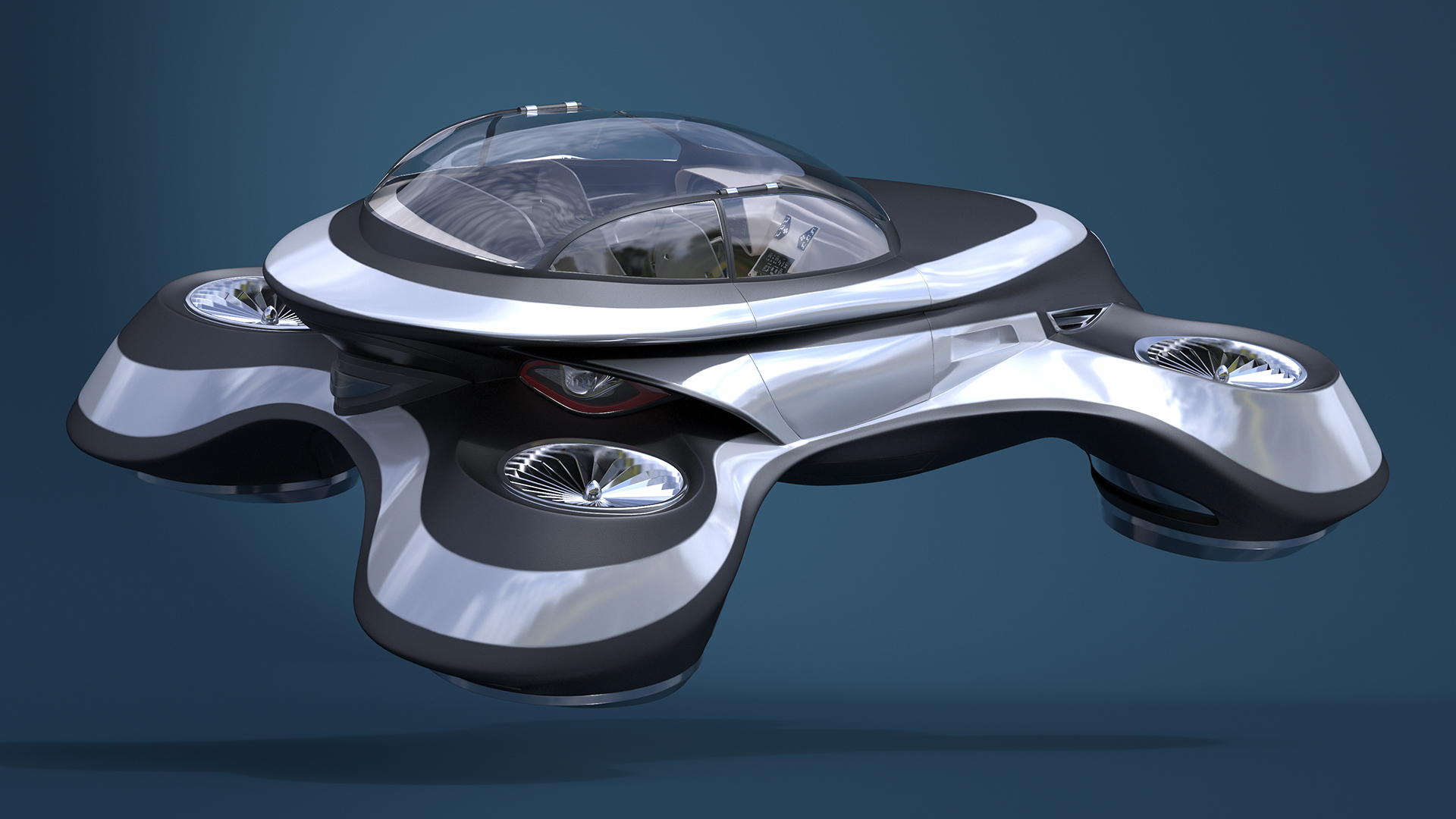 Hover Car Concept by Lazzarini Rigged 3D