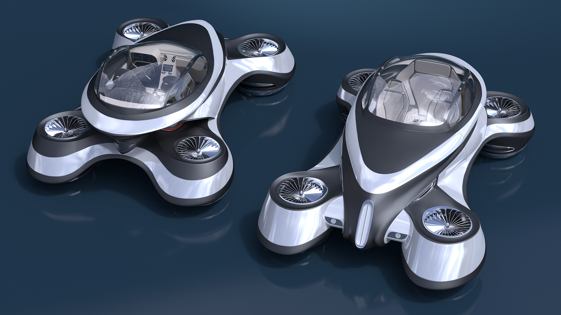 Hover Car Concept by Lazzarini Rigged 3D
