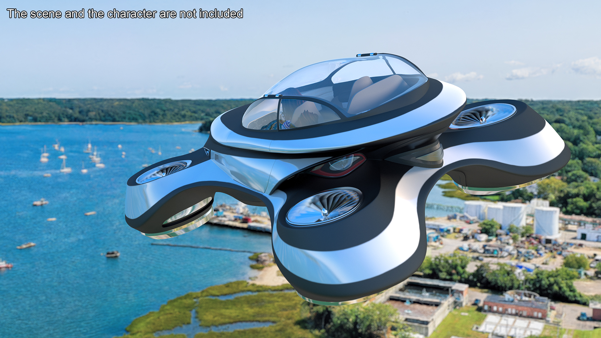 Hover Car Concept by Lazzarini Rigged 3D