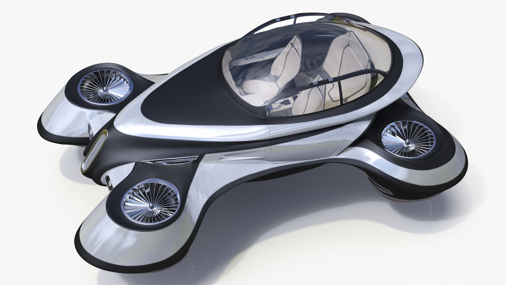 Hover Car Concept by Lazzarini Rigged 3D