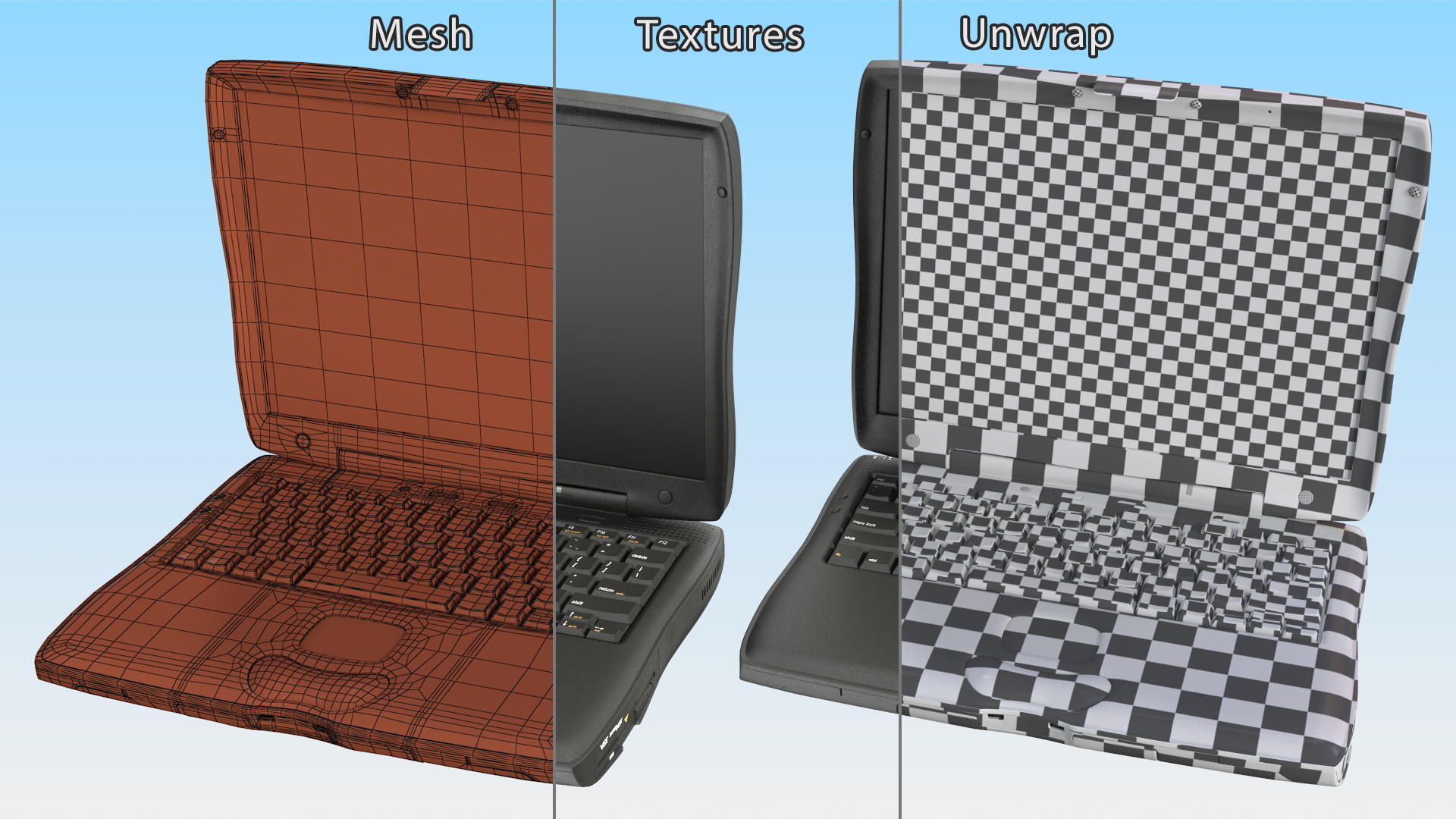 3D Vintage Laptop Computer model