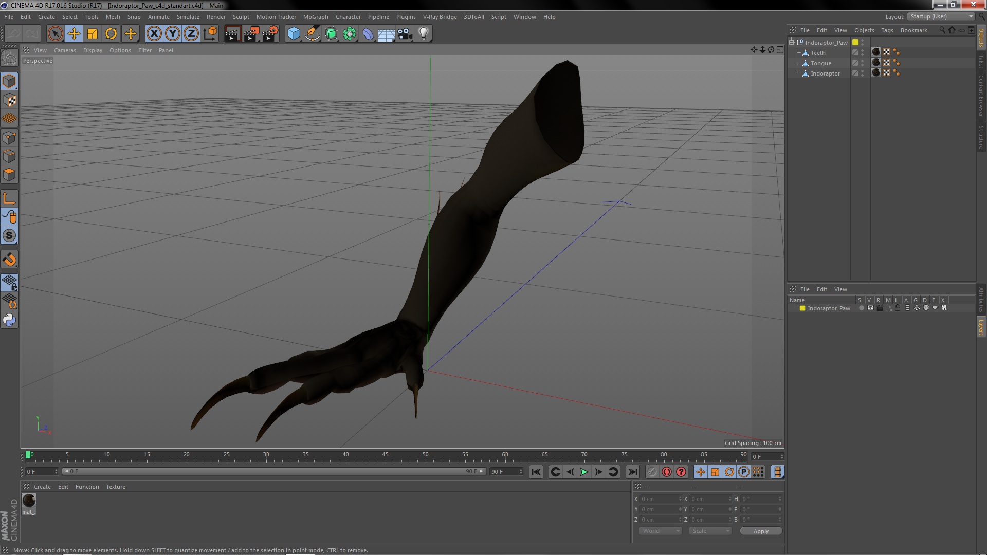 Indoraptor Paw 3D model