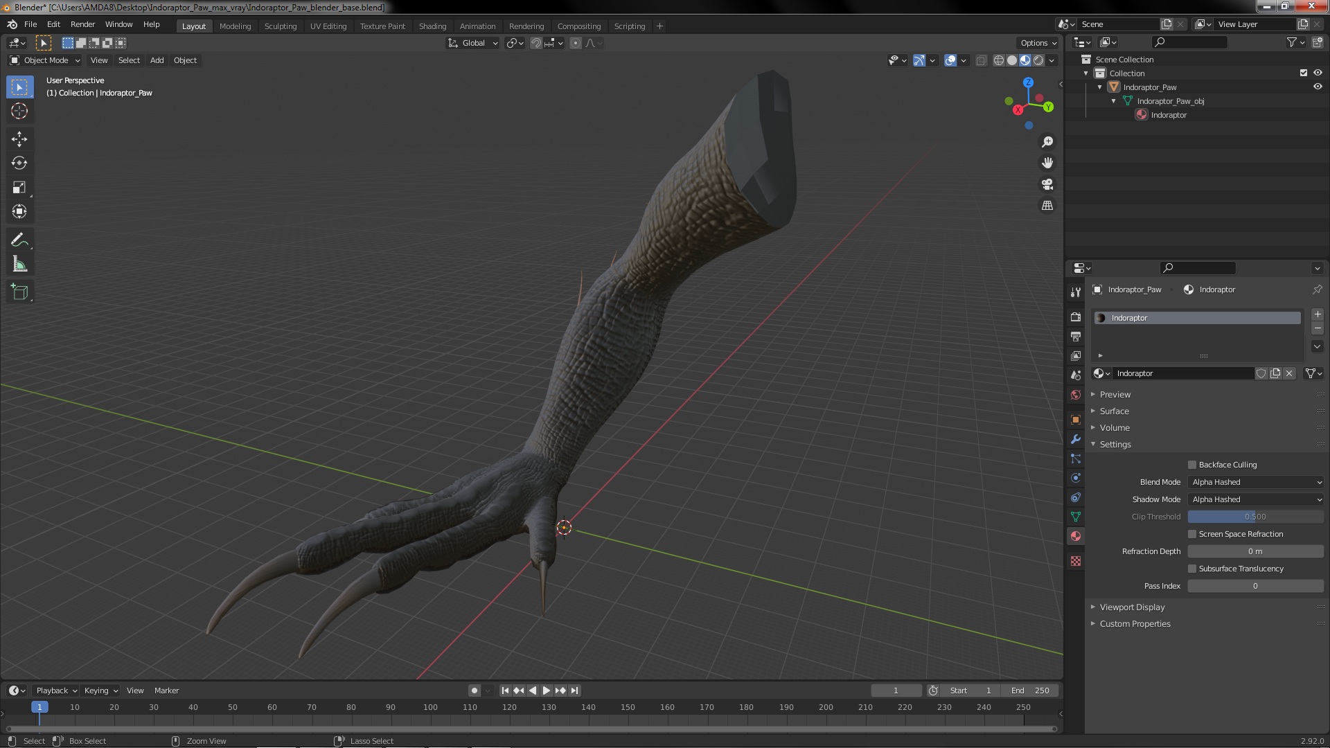 Indoraptor Paw 3D model