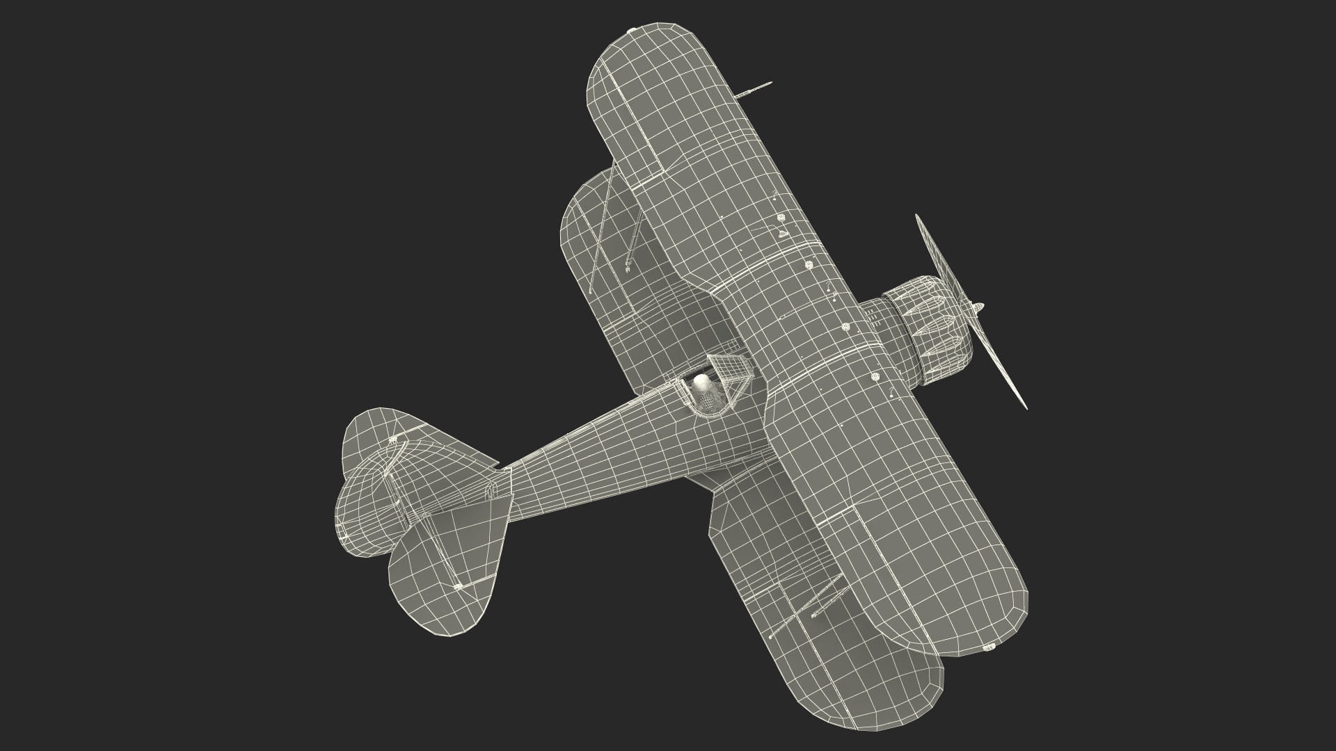 3D Spirit of 30A Coastal Biplane YMF-5 Manned Flying Rigged