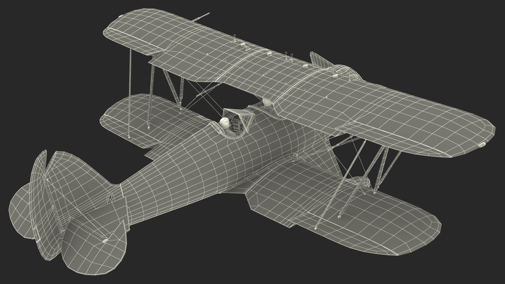 3D Spirit of 30A Coastal Biplane YMF-5 Manned Flying Rigged