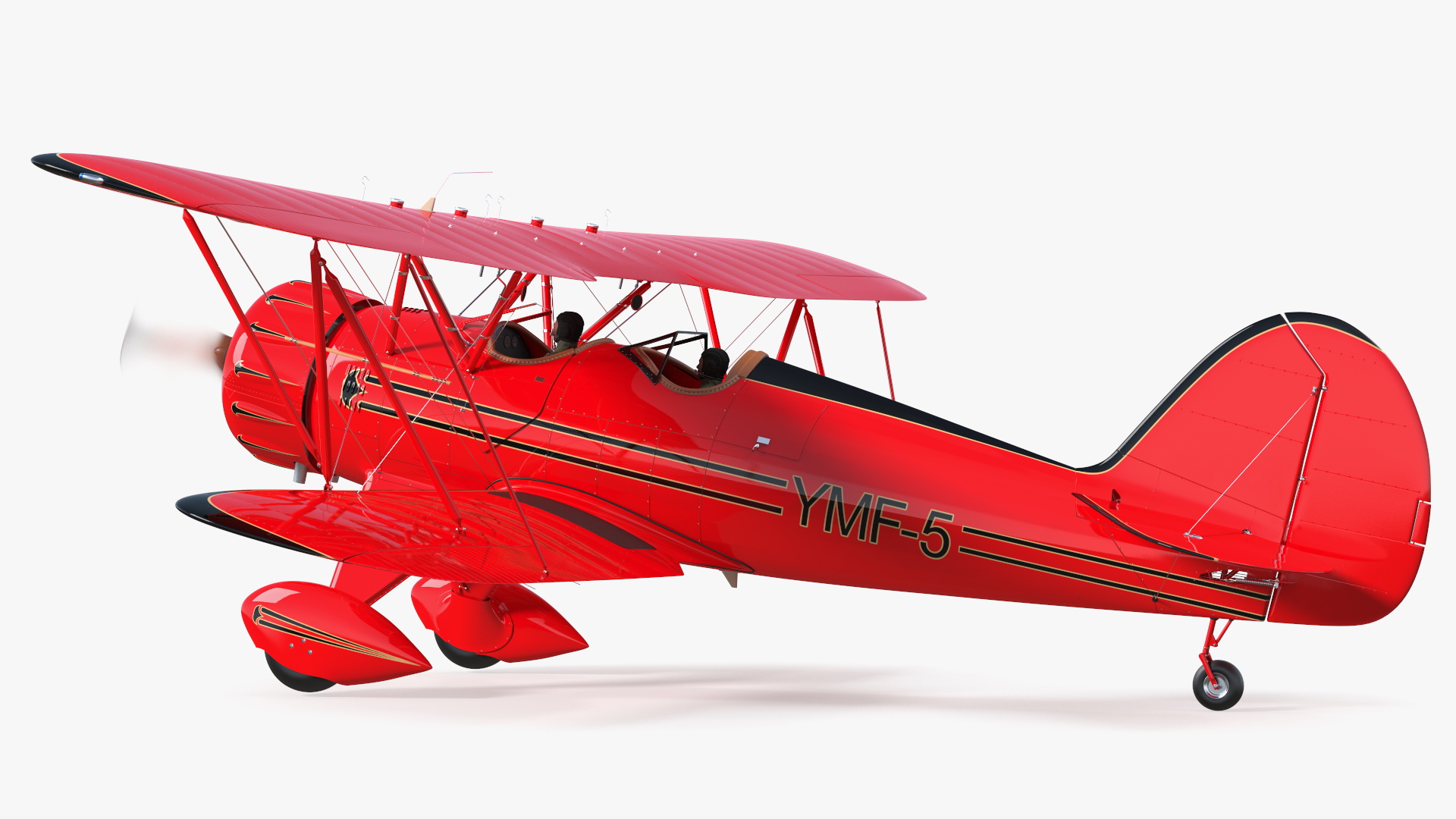 3D Spirit of 30A Coastal Biplane YMF-5 Manned Flying Rigged