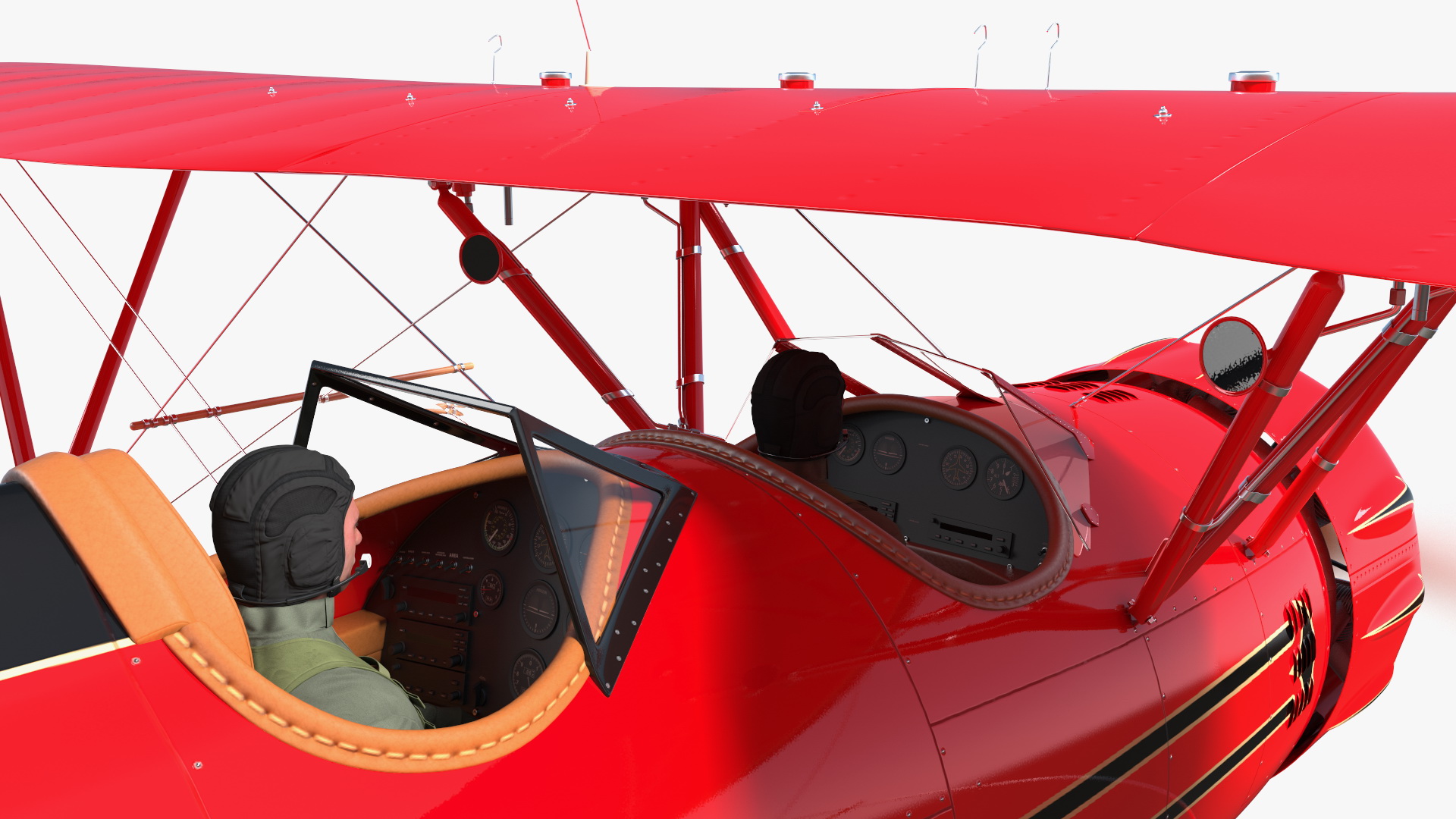 3D Spirit of 30A Coastal Biplane YMF-5 Manned Flying Rigged