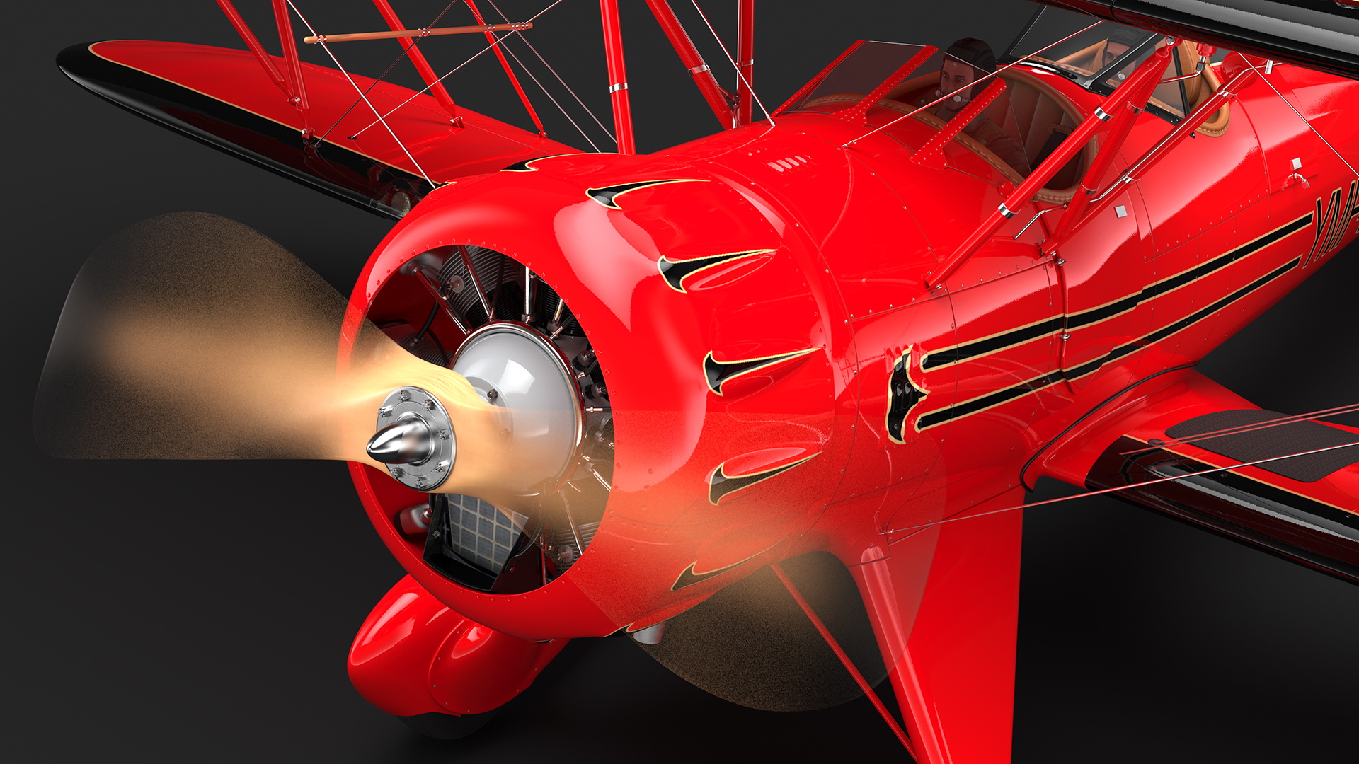 3D Spirit of 30A Coastal Biplane YMF-5 Manned Flying Rigged