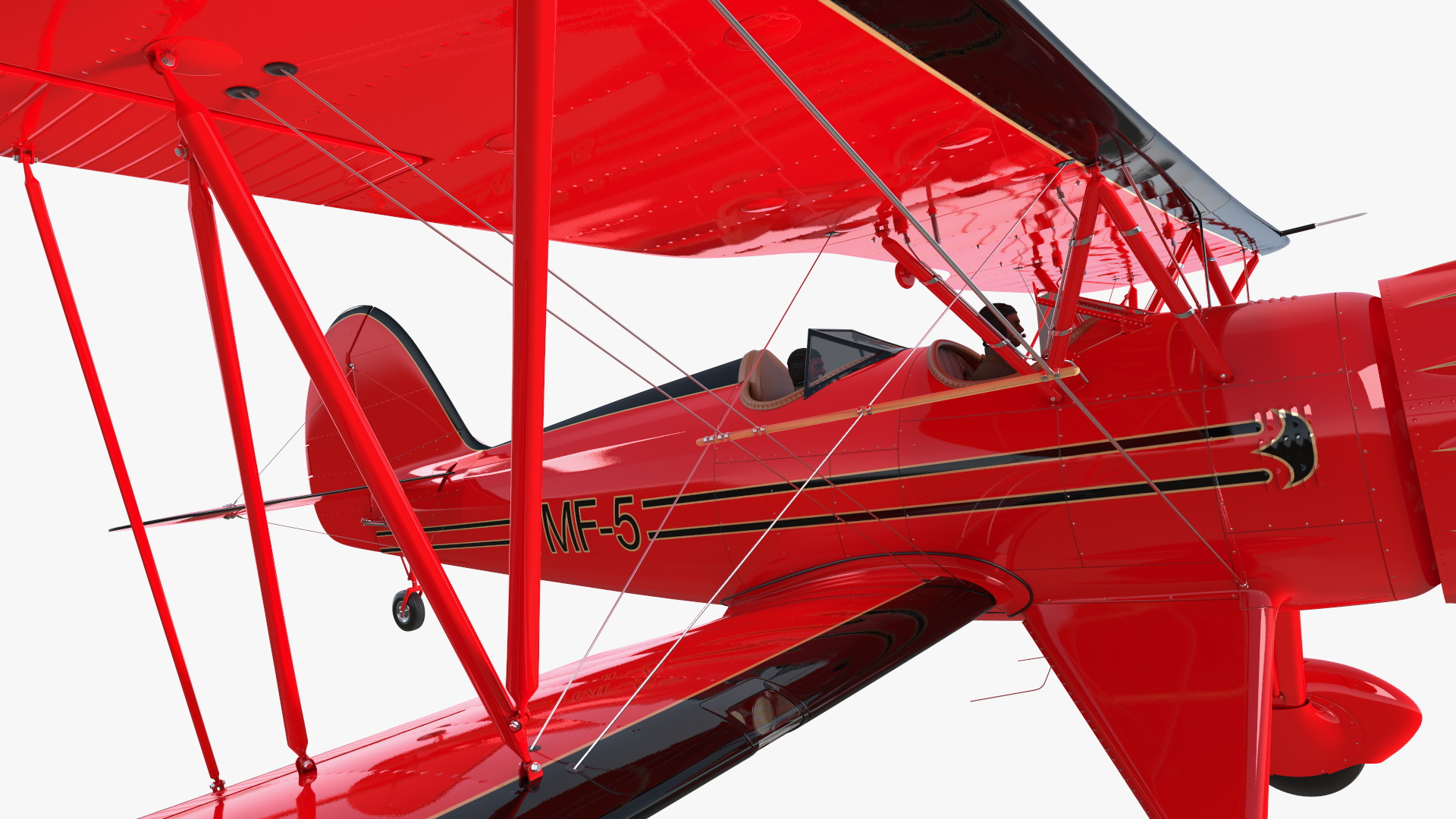 3D Spirit of 30A Coastal Biplane YMF-5 Manned Flying Rigged