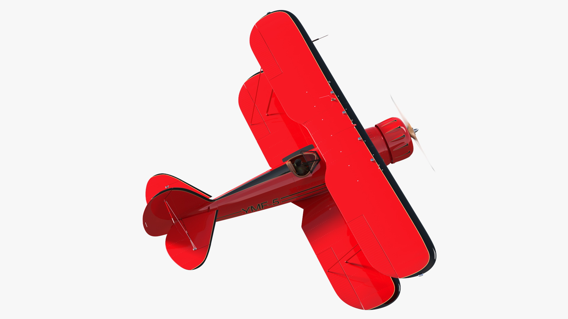 3D Spirit of 30A Coastal Biplane YMF-5 Manned Flying Rigged