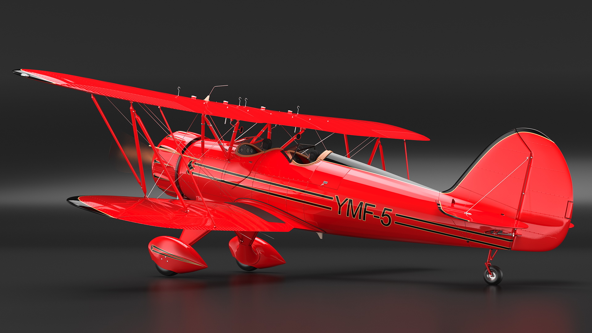 3D Spirit of 30A Coastal Biplane YMF-5 Manned Flying Rigged