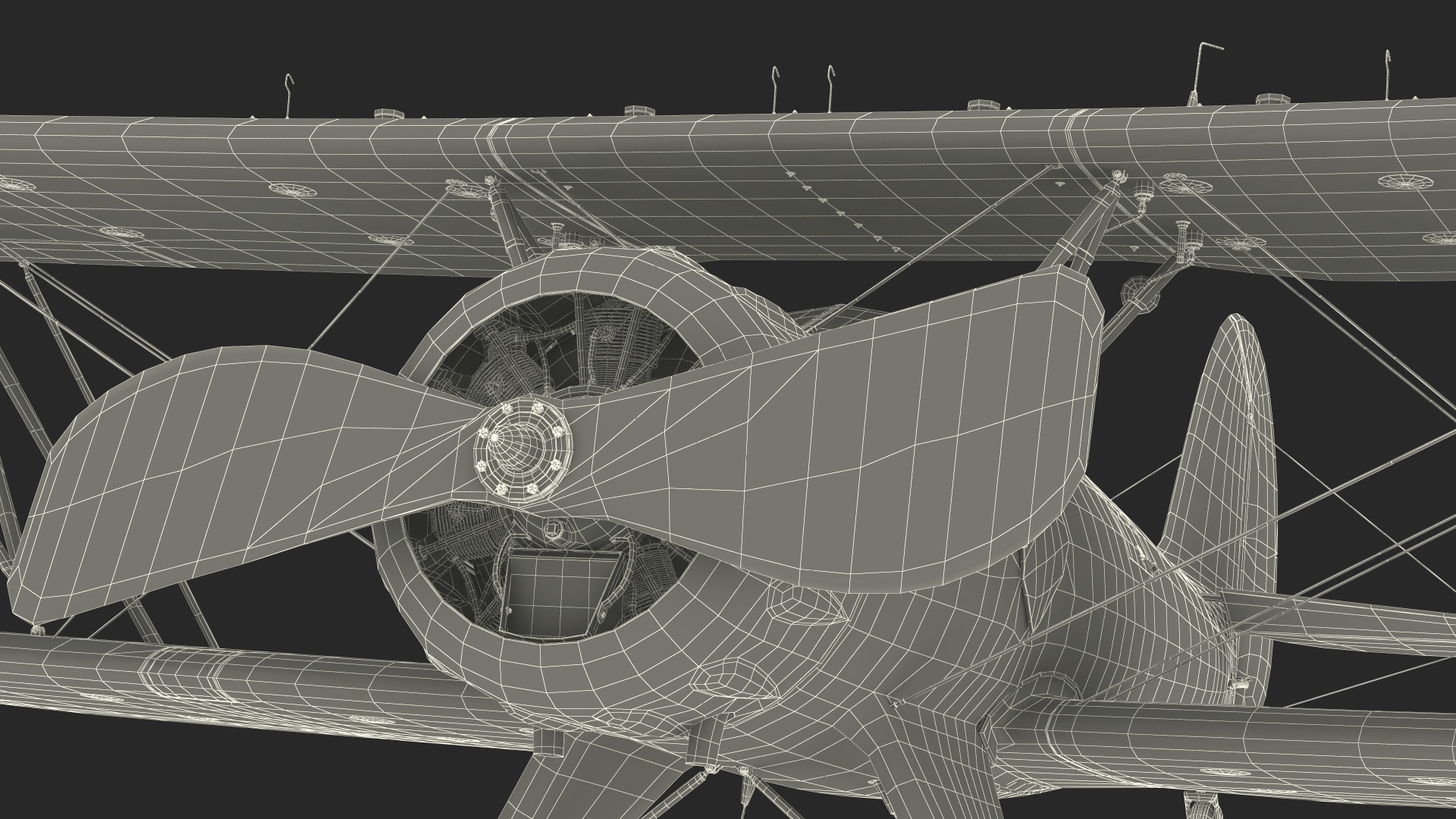 3D Spirit of 30A Coastal Biplane YMF-5 Manned Flying Rigged