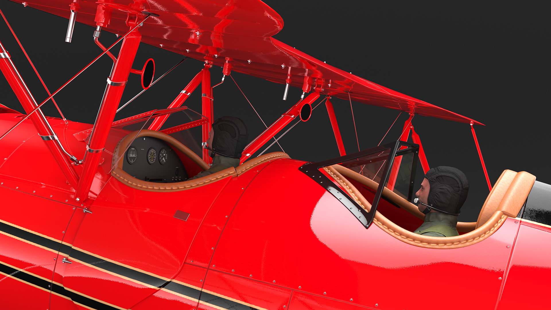 3D Spirit of 30A Coastal Biplane YMF-5 Manned Flying Rigged