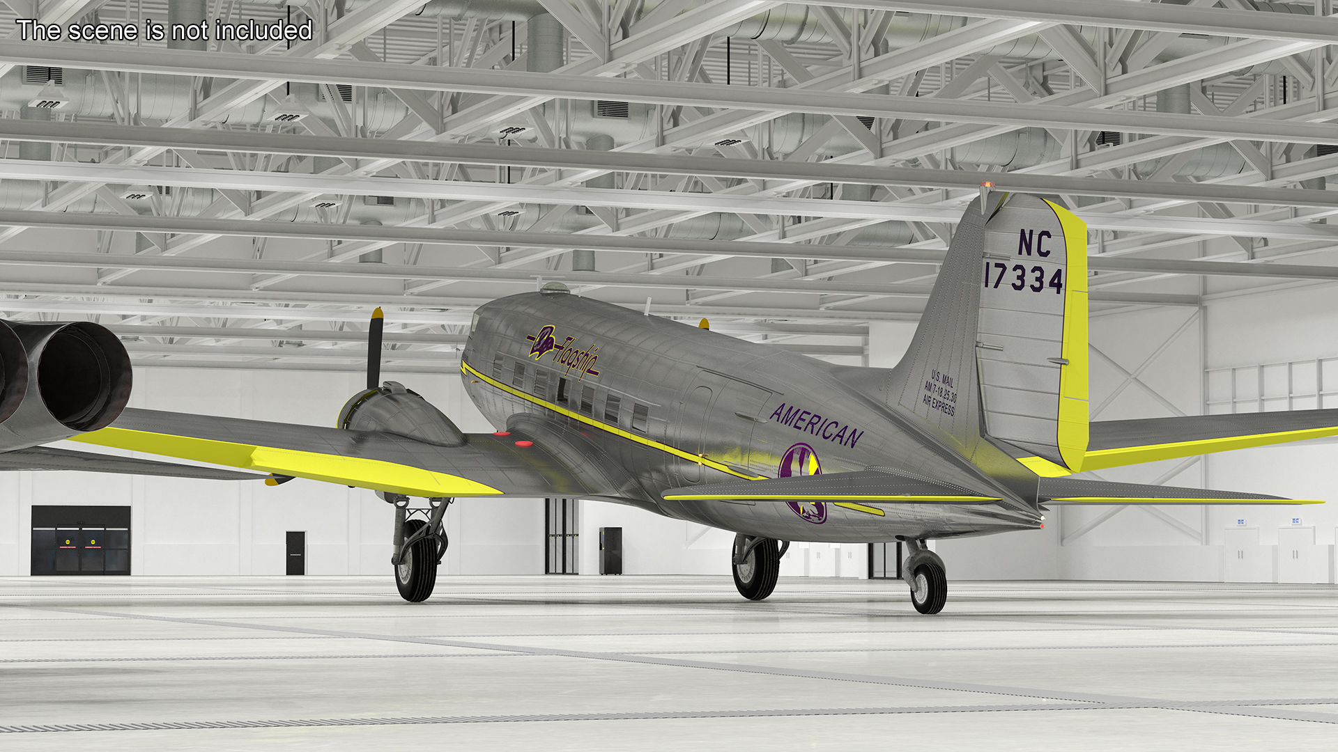 3D Vintage Propeller Aircraft Douglas DC-3 Rigged