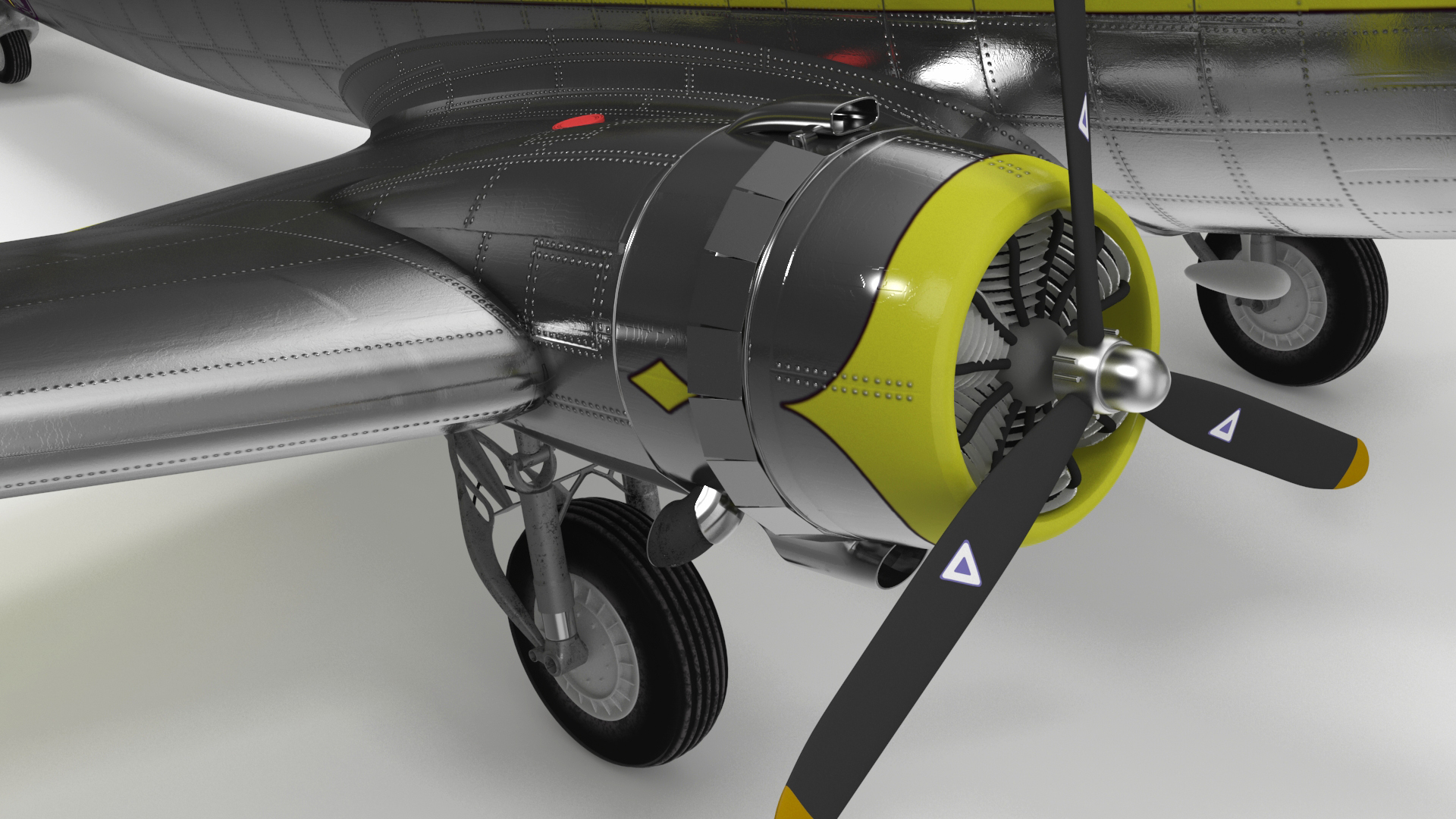 3D Vintage Propeller Aircraft Douglas DC-3 Rigged