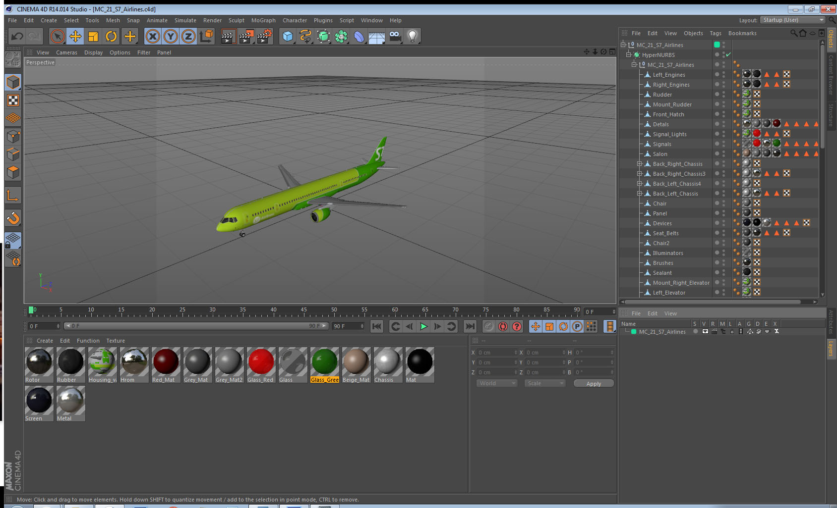 MC 21 S7 Airlines 3D