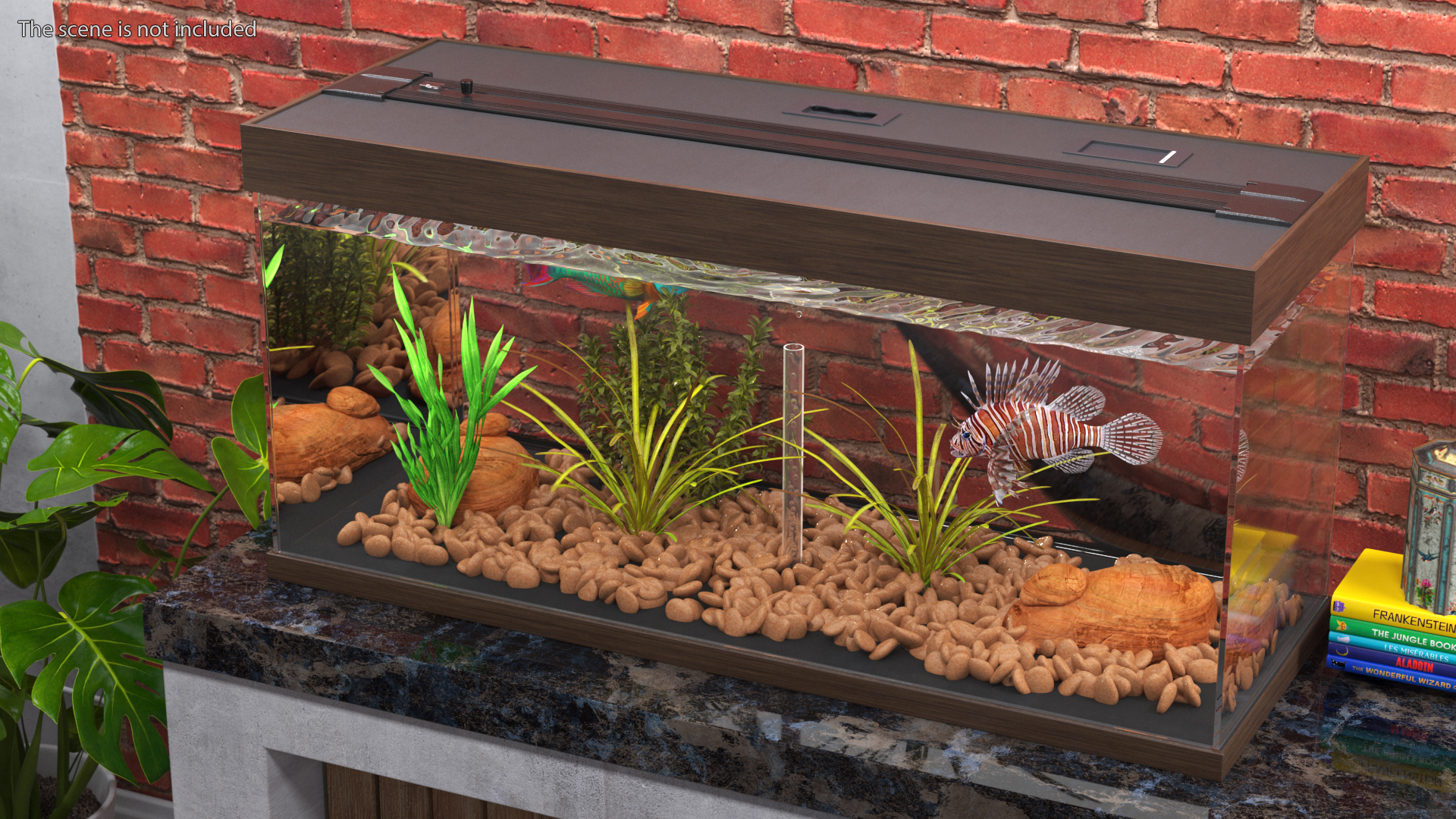3D Fish Tank Wooden Long