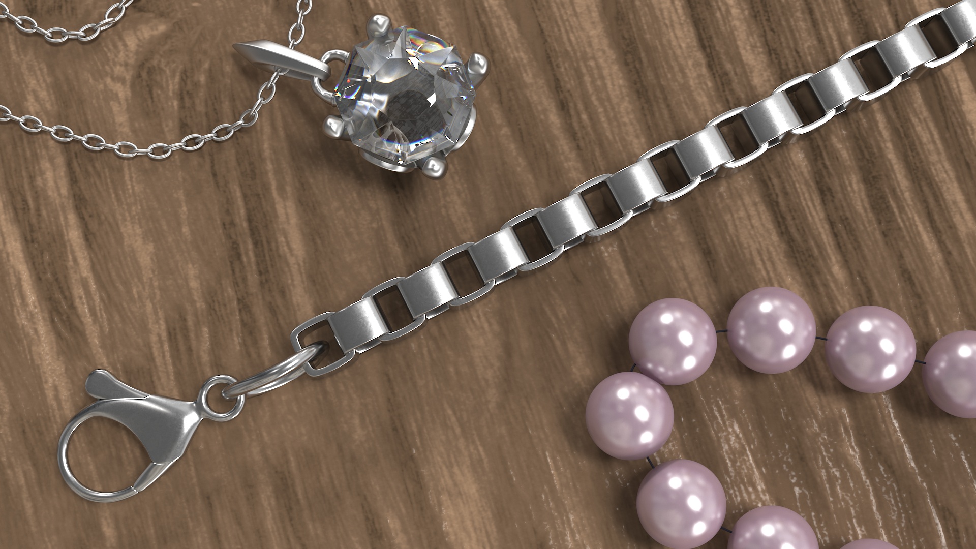 Jewelry Box Chain Silver 3D model