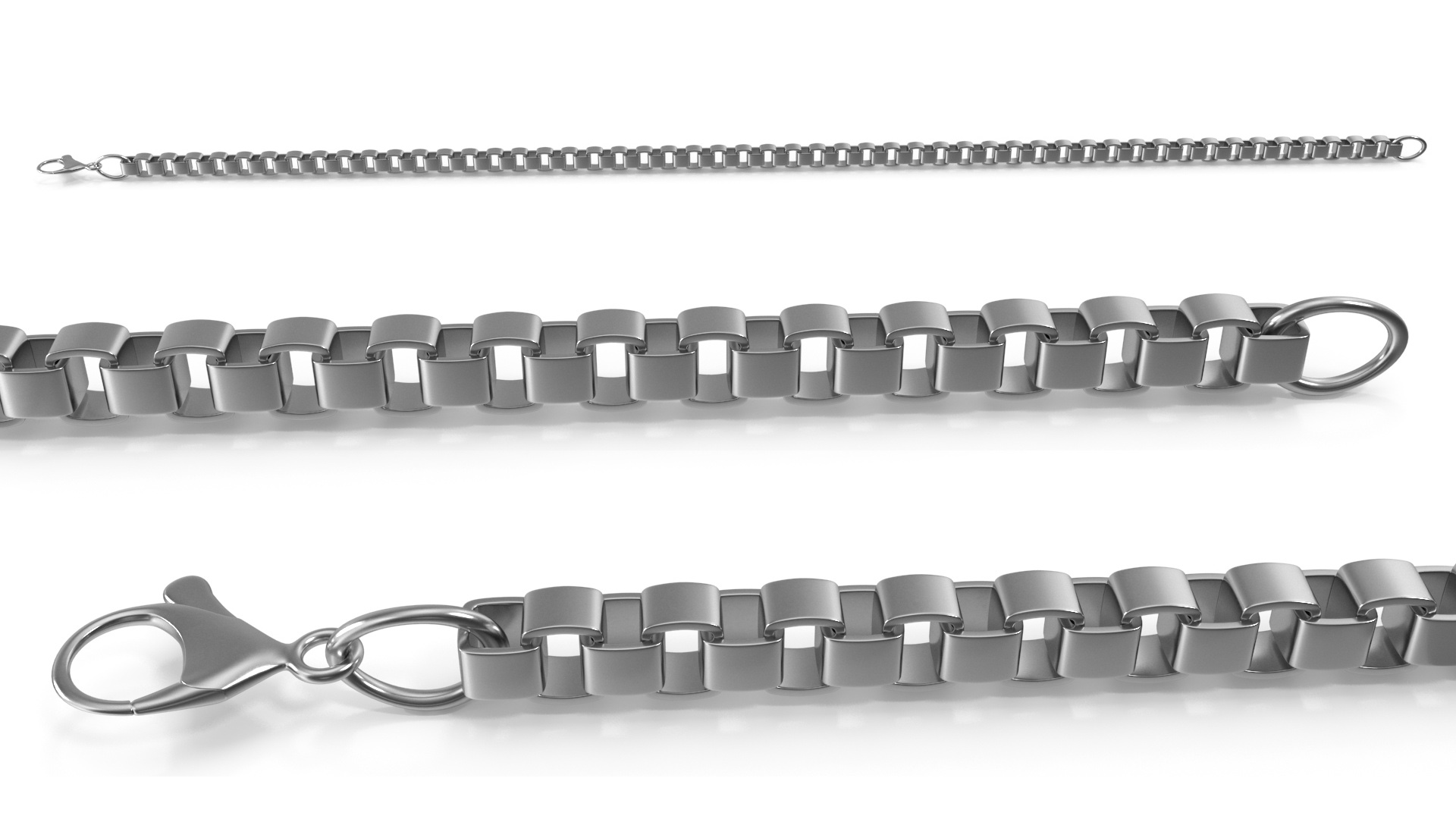 Jewelry Box Chain Silver 3D model