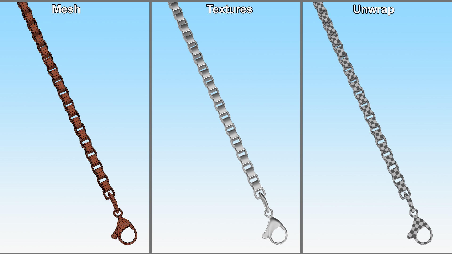Jewelry Box Chain Silver 3D model