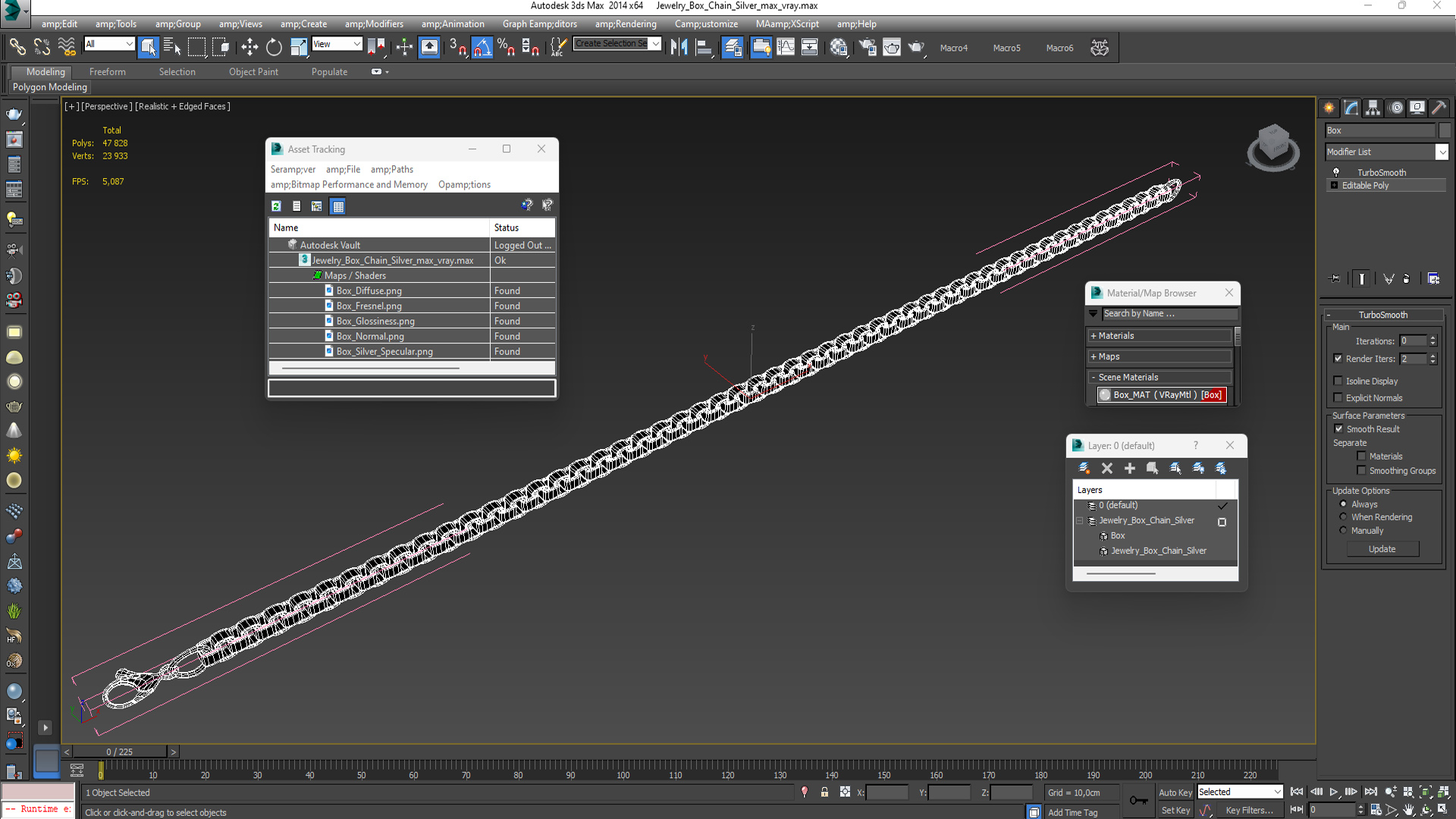 Jewelry Box Chain Silver 3D model