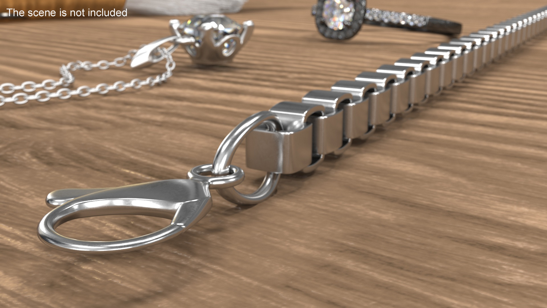 Jewelry Box Chain Silver 3D model