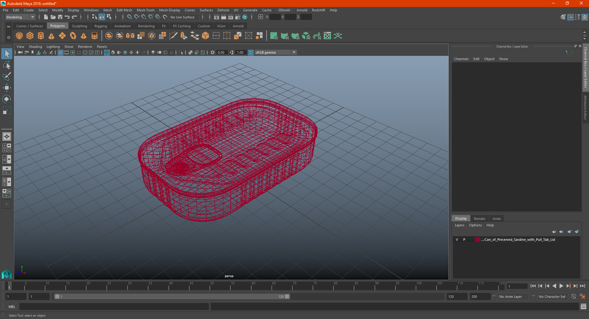 3D Rectangular Can with Pull Tab Lid model