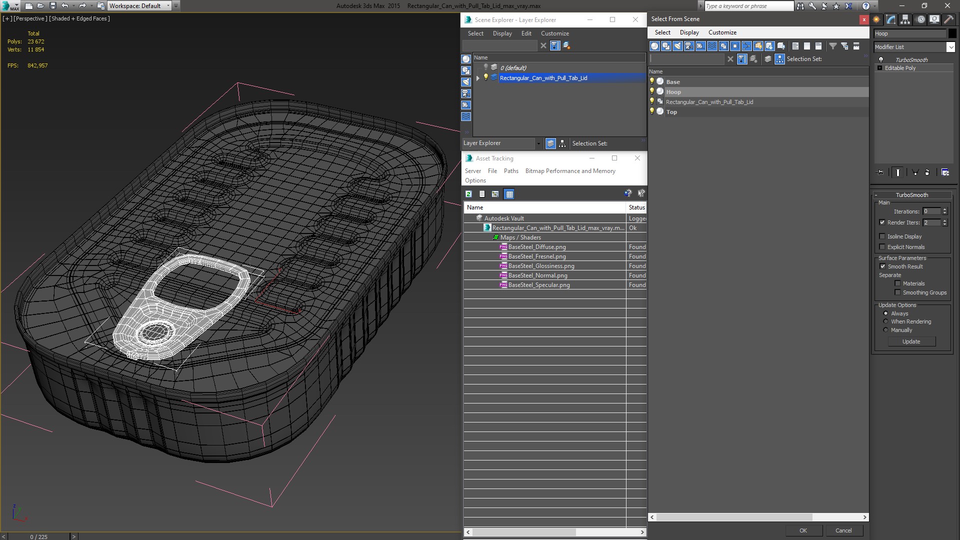 3D Rectangular Can with Pull Tab Lid model