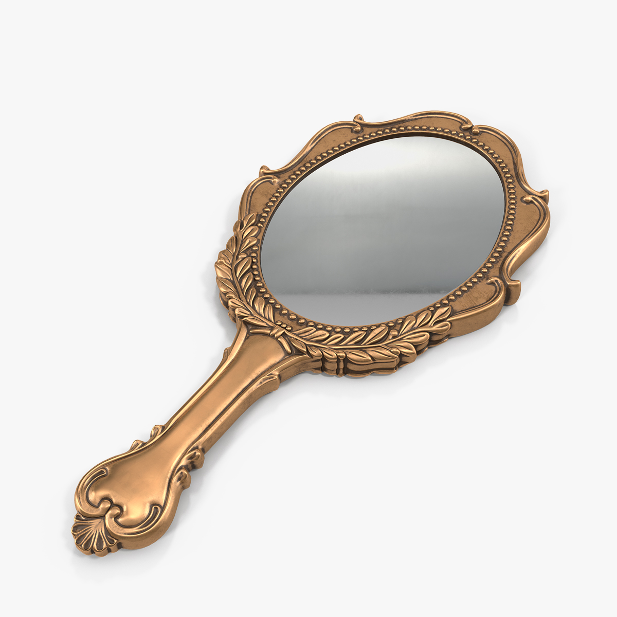 Old Brass Hand Mirror, view 4