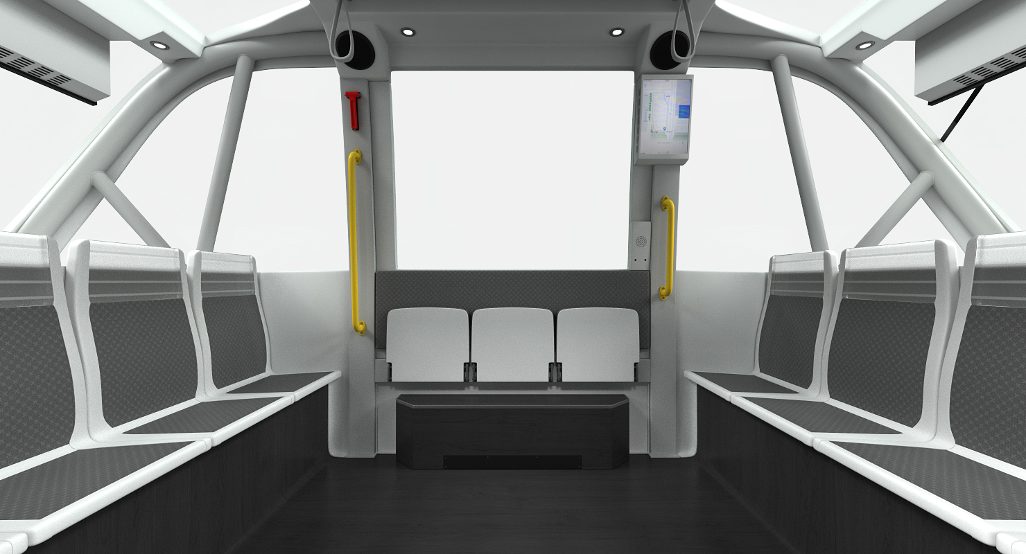 Driverless Minibus Electric Generic Rigged 3D