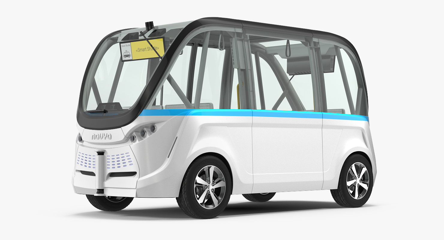 Driverless Minibus Electric Generic Rigged 3D