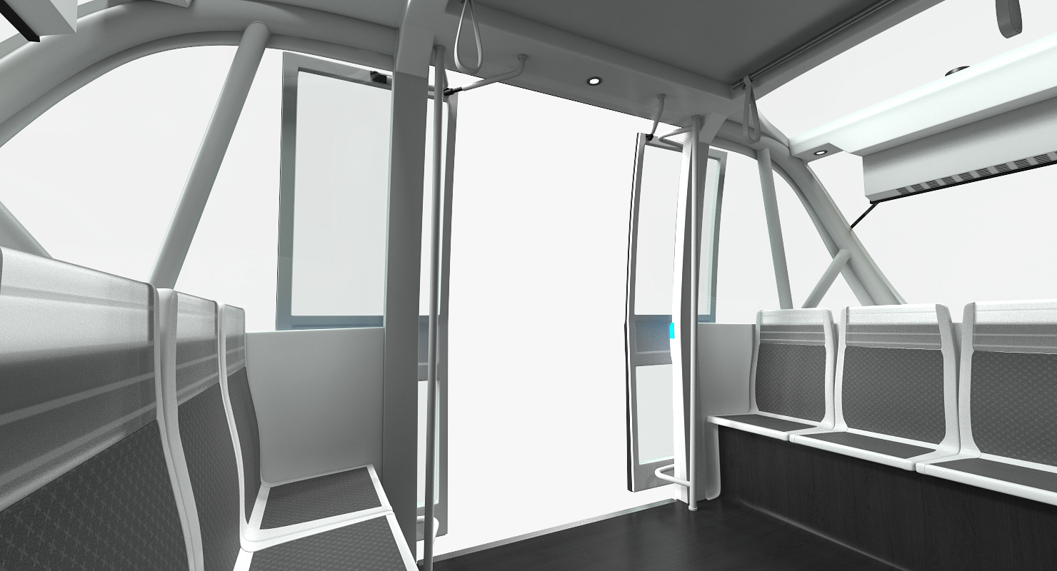 Driverless Minibus Electric Generic Rigged 3D