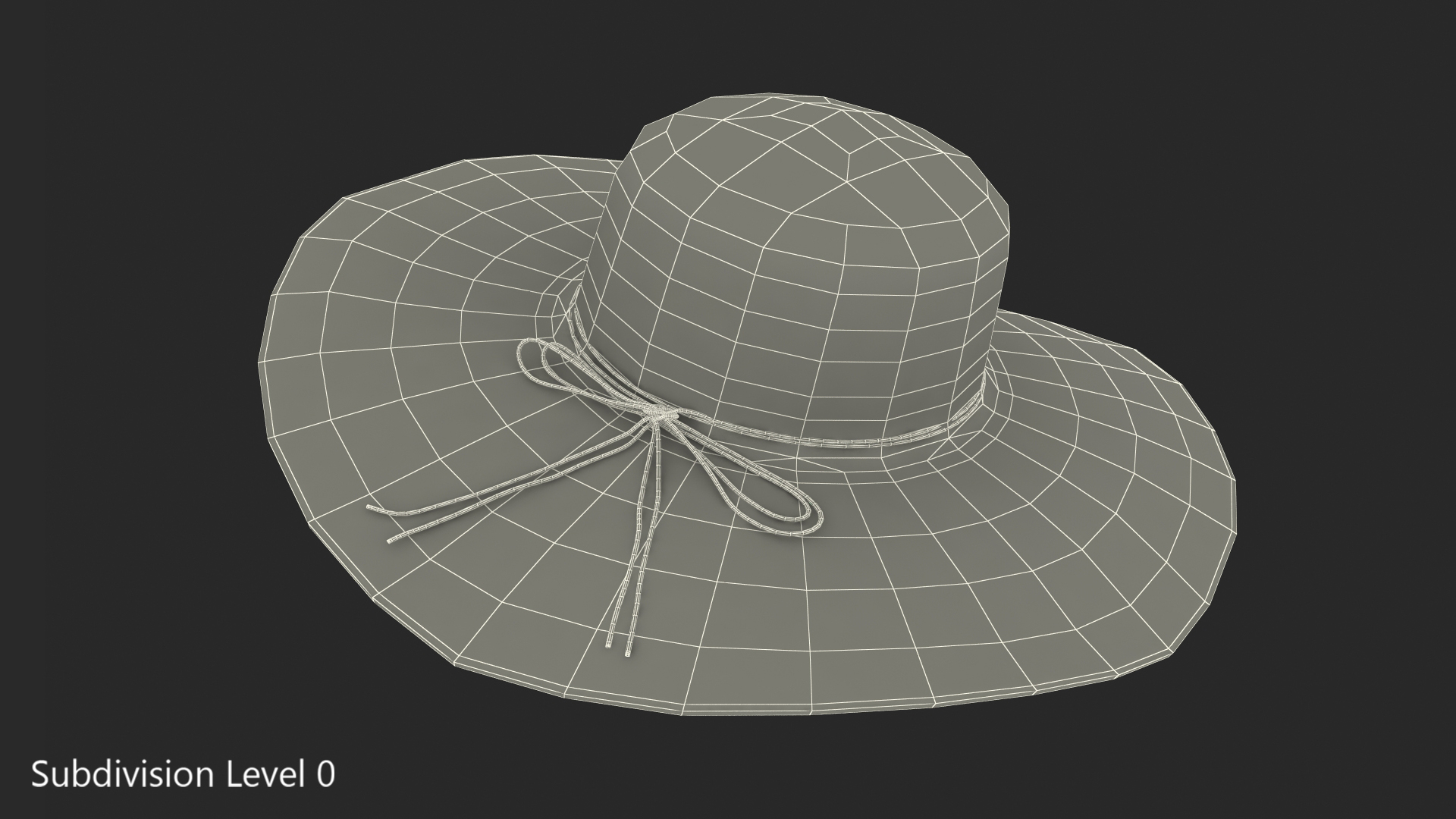 3D model Women Straw Beach Sun Hat