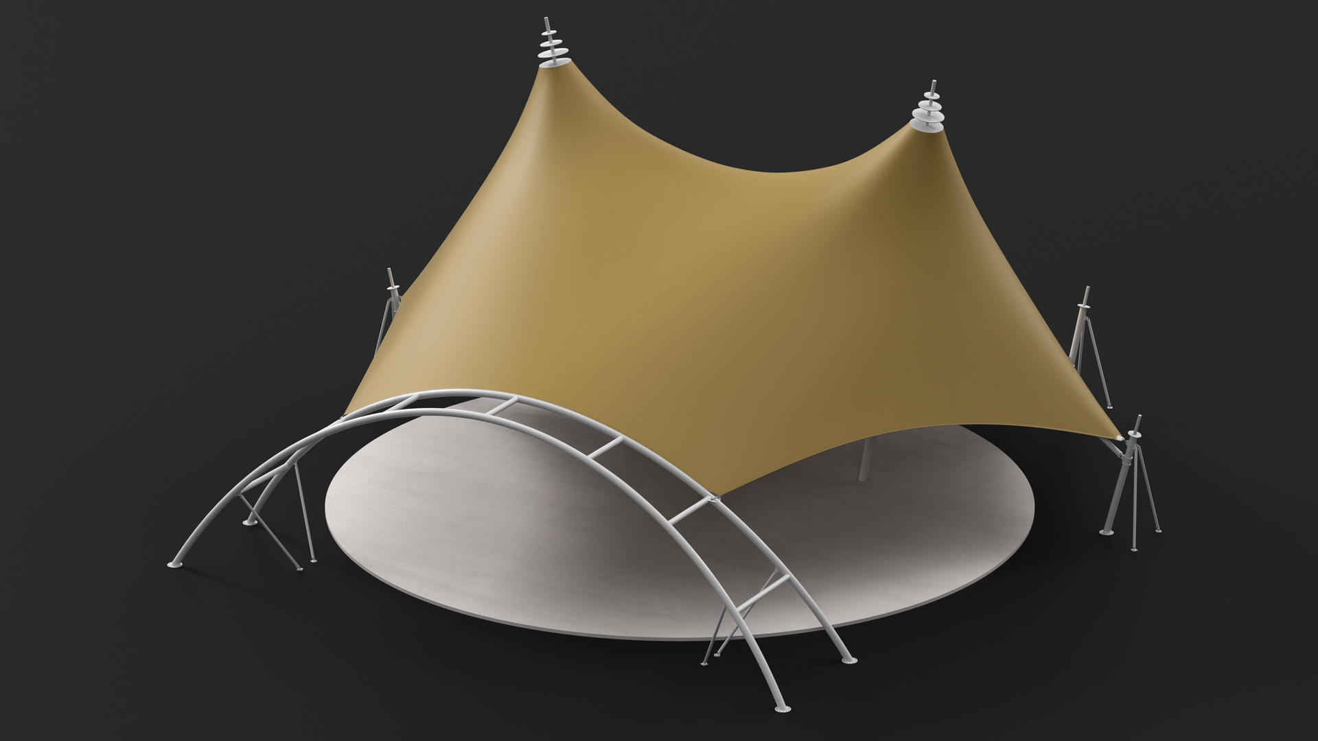 3D model Tensile Fabric Tent Khaki