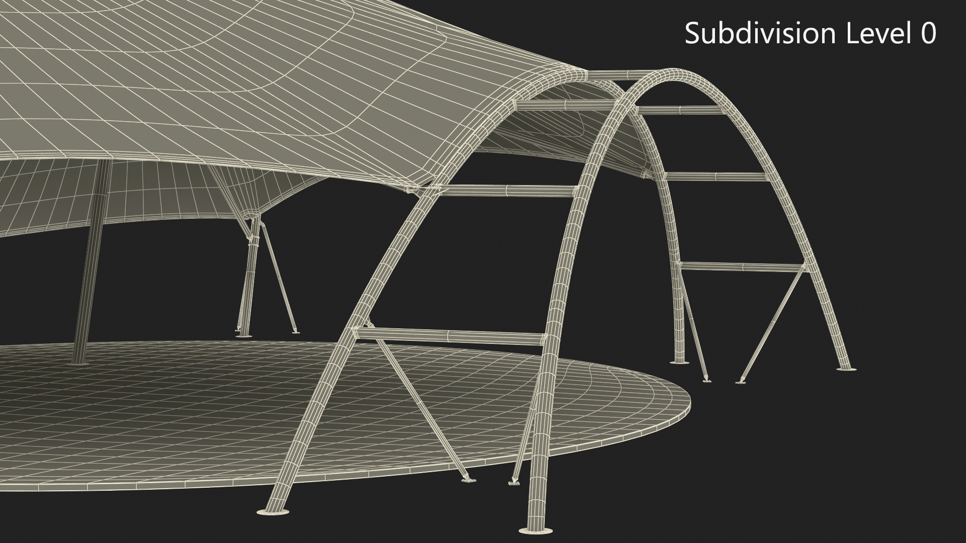 3D model Tensile Fabric Tent Khaki