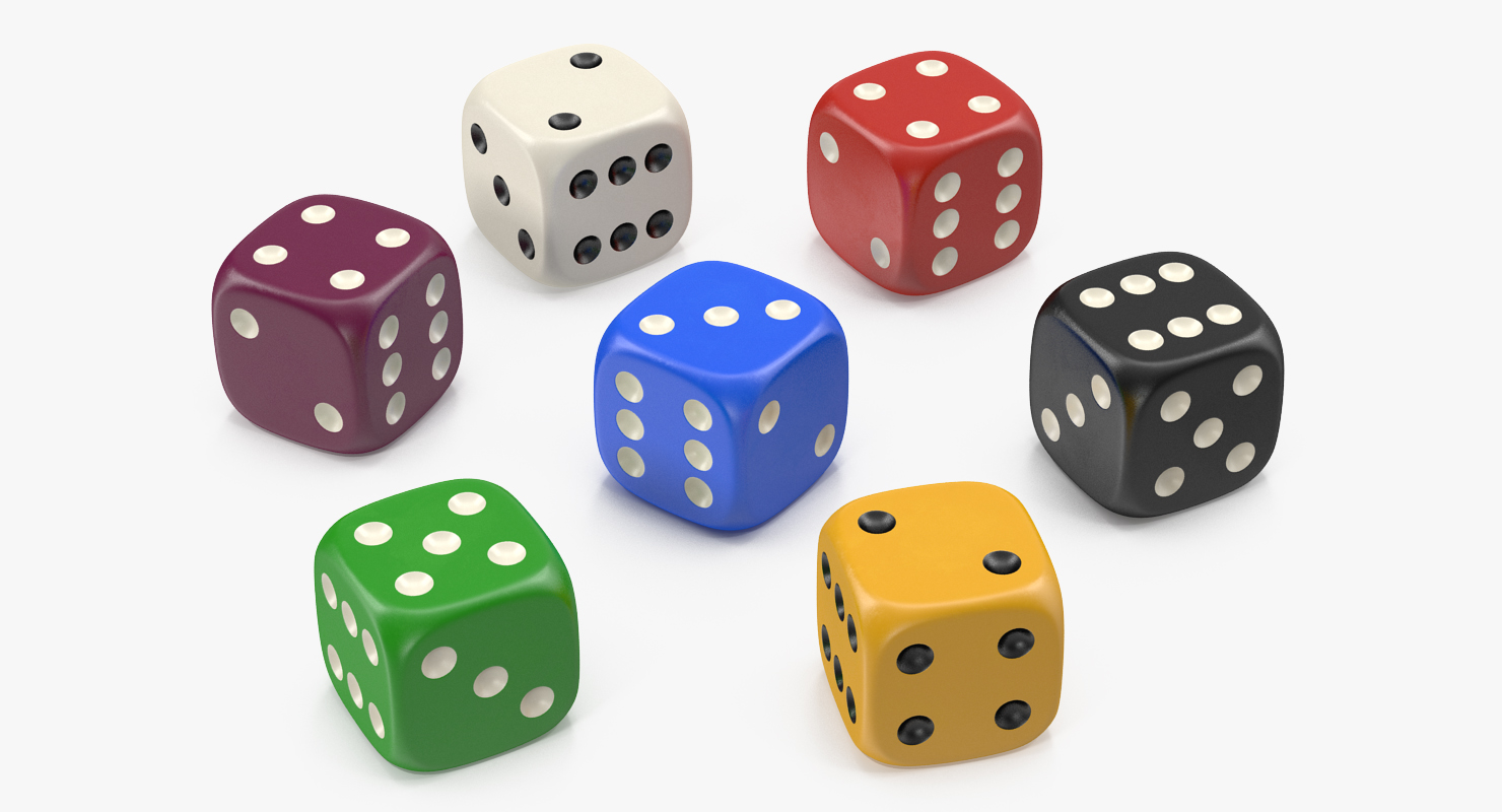 6 Edged Dices Set 3D