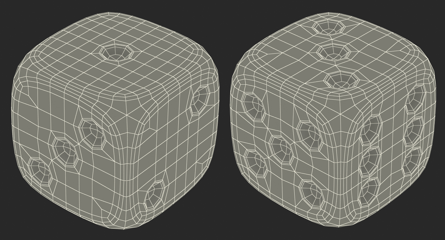 6 Edged Dices Set 3D