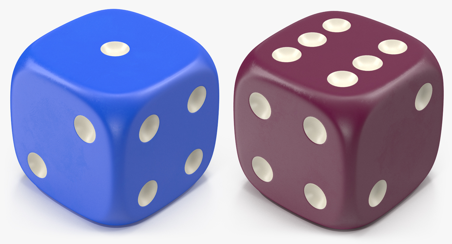 6 Edged Dices Set 3D