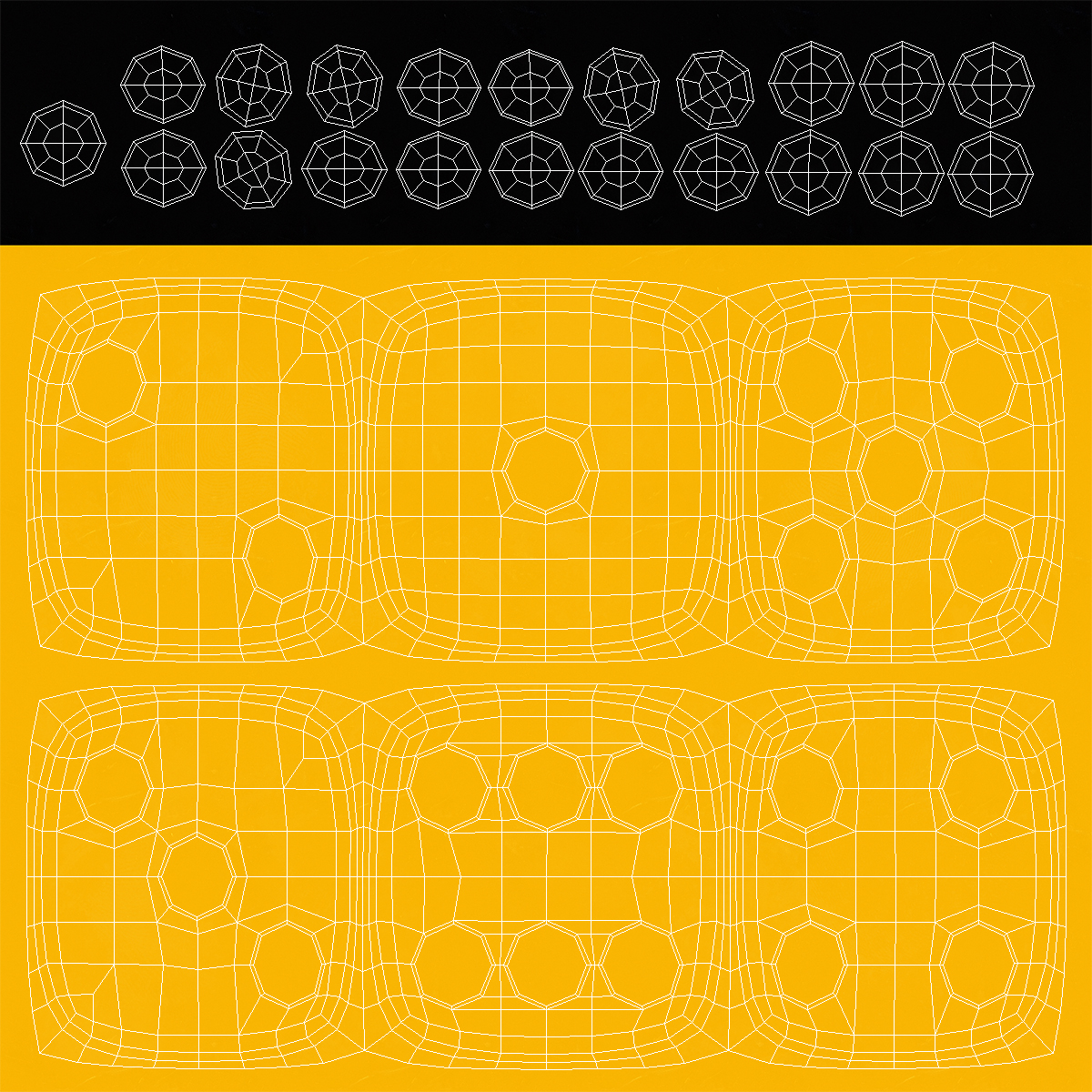 6 Edged Dices Set 3D