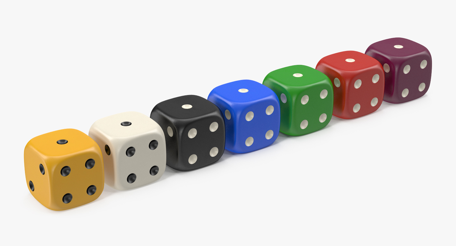 6 Edged Dices Set 3D