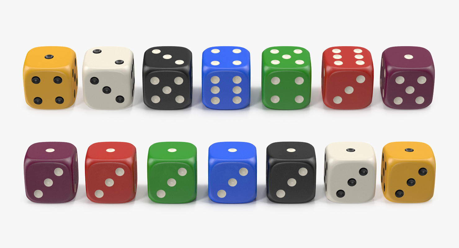 6 Edged Dices Set 3D