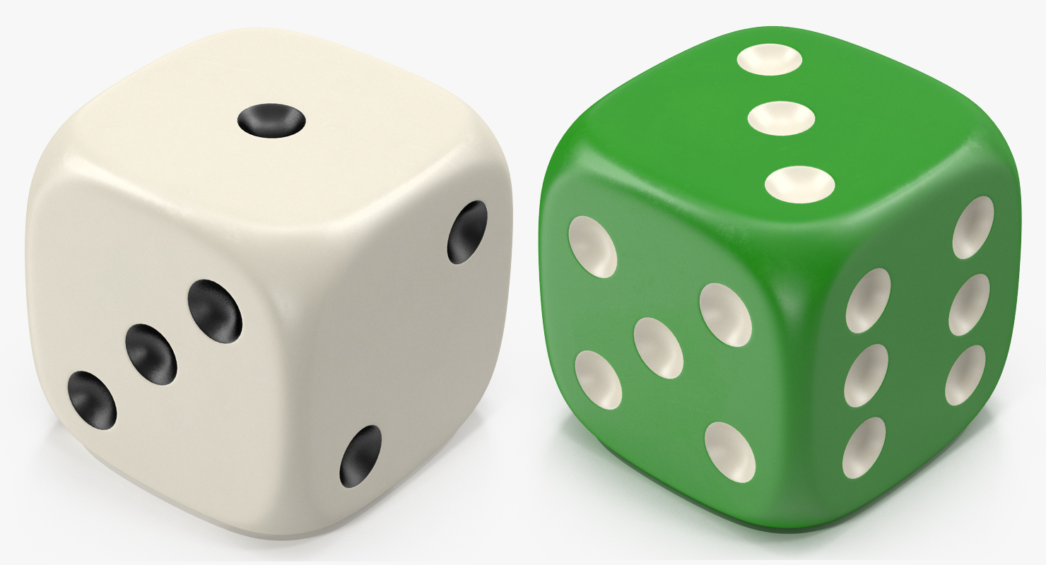 6 Edged Dices Set 3D