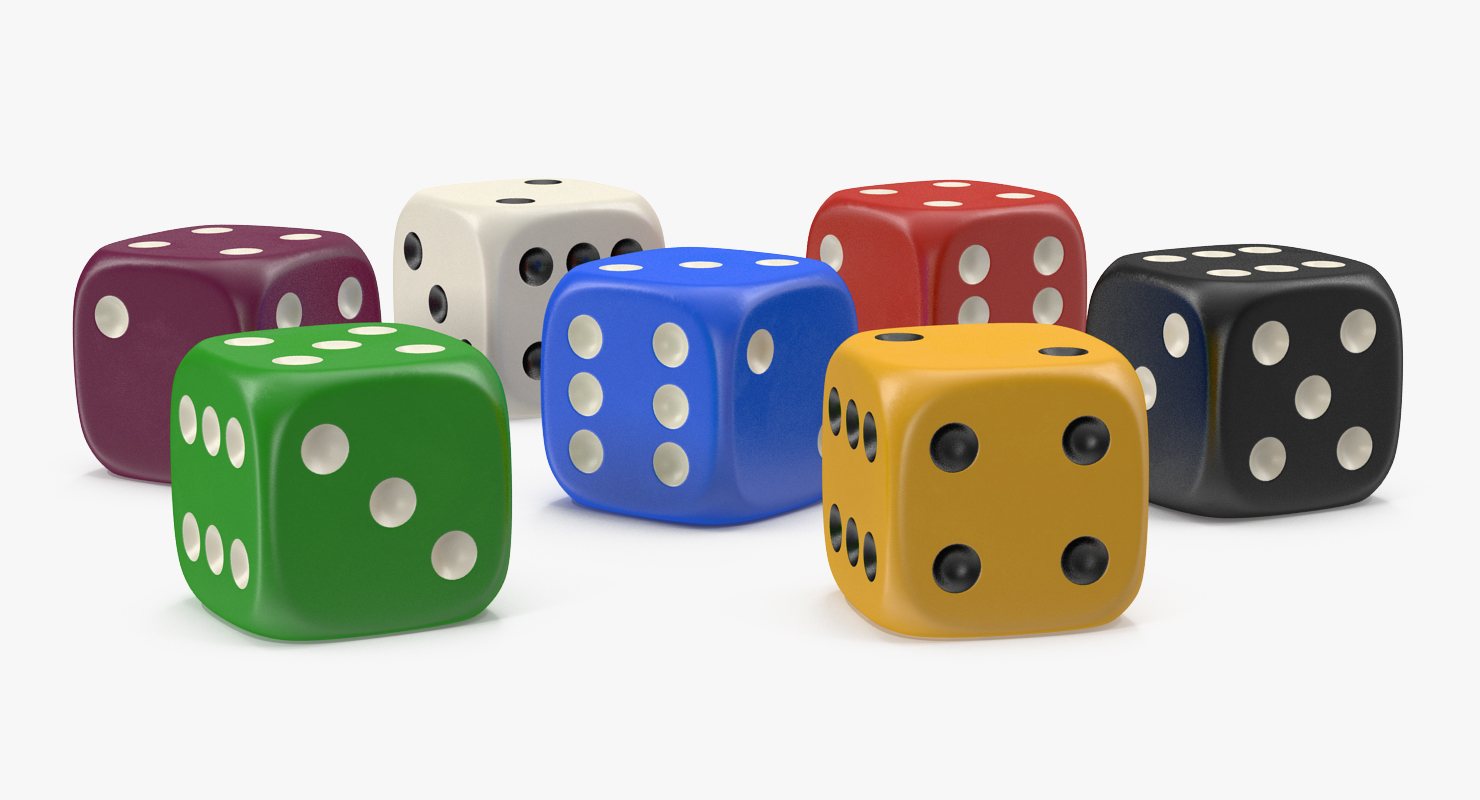 6 Edged Dices Set 3D
