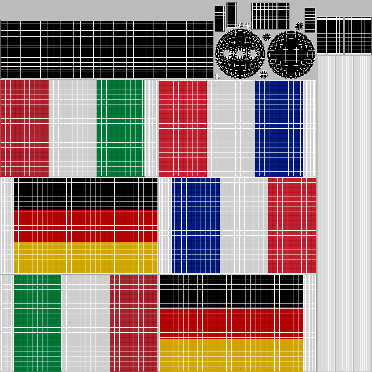 Table Flags Germany France Italy 3D